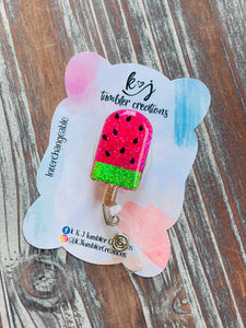 Watermelon Popsicle Badge Reel