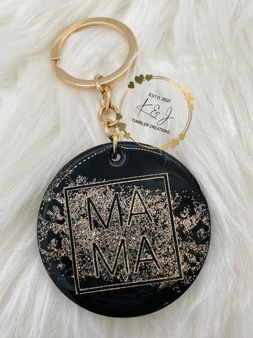 Mama Leopard Print Keychain