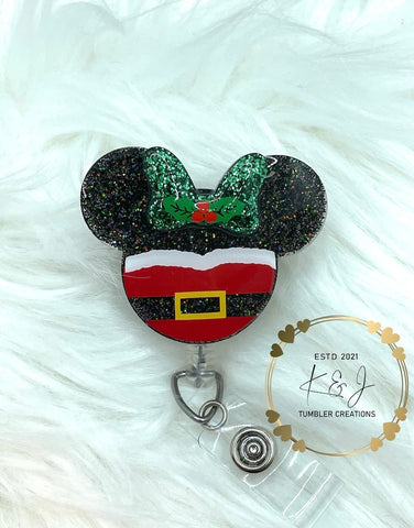 Mrs. Santa Mouse Badge Reel