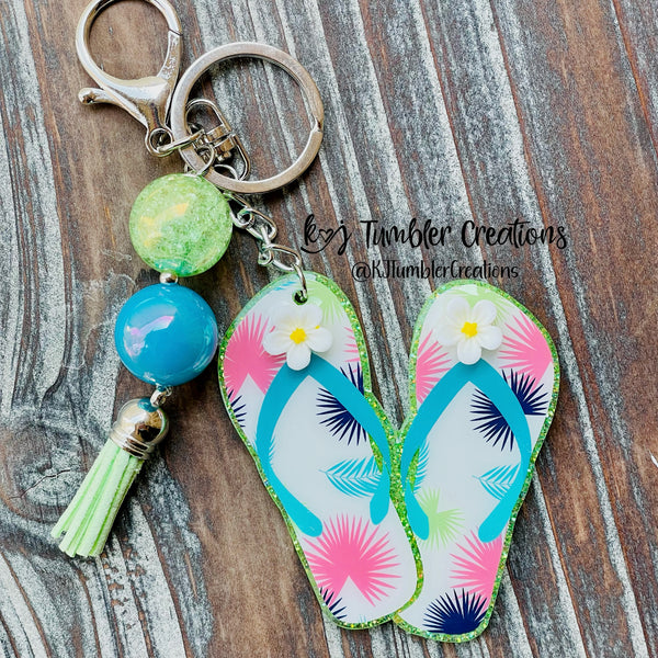 3” Flip Flop Summer Keychain