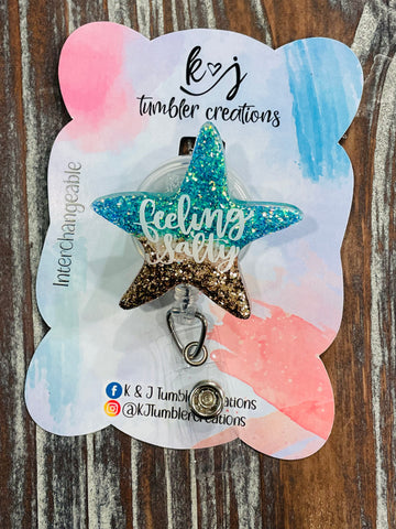 Feeling Salty Starfish Badge Reel