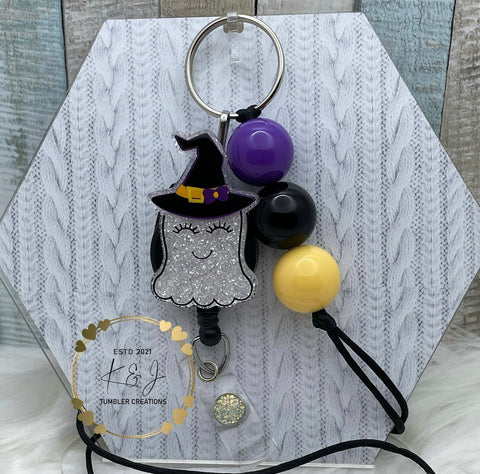 Ghost Witch Beaded Lanyard