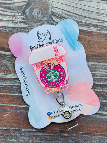 Easter Themed To Go Coffee Badge Reel