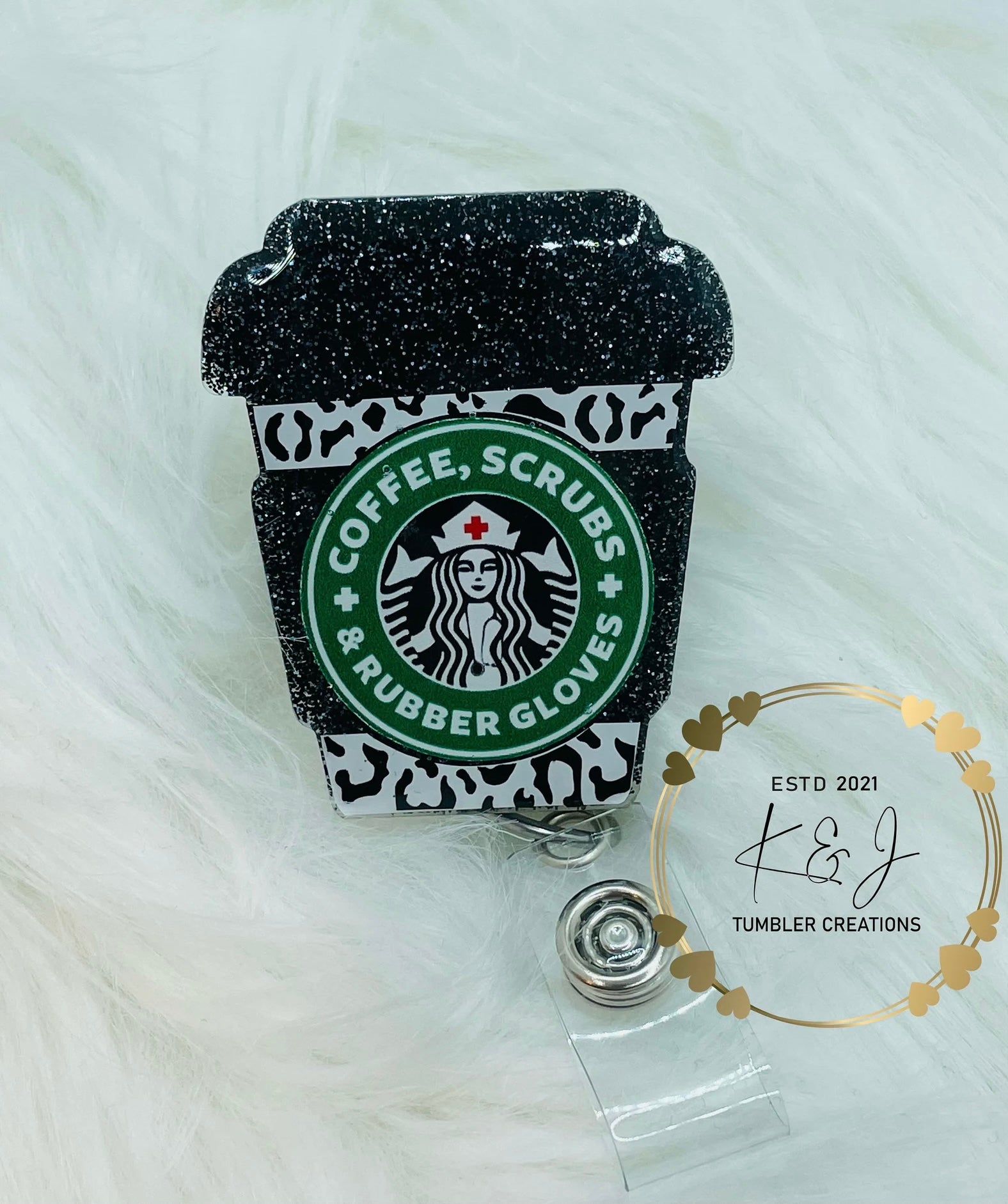 Frappuccino Badge Reel, Starbucks Badge Reel, Iced Coffee Badge