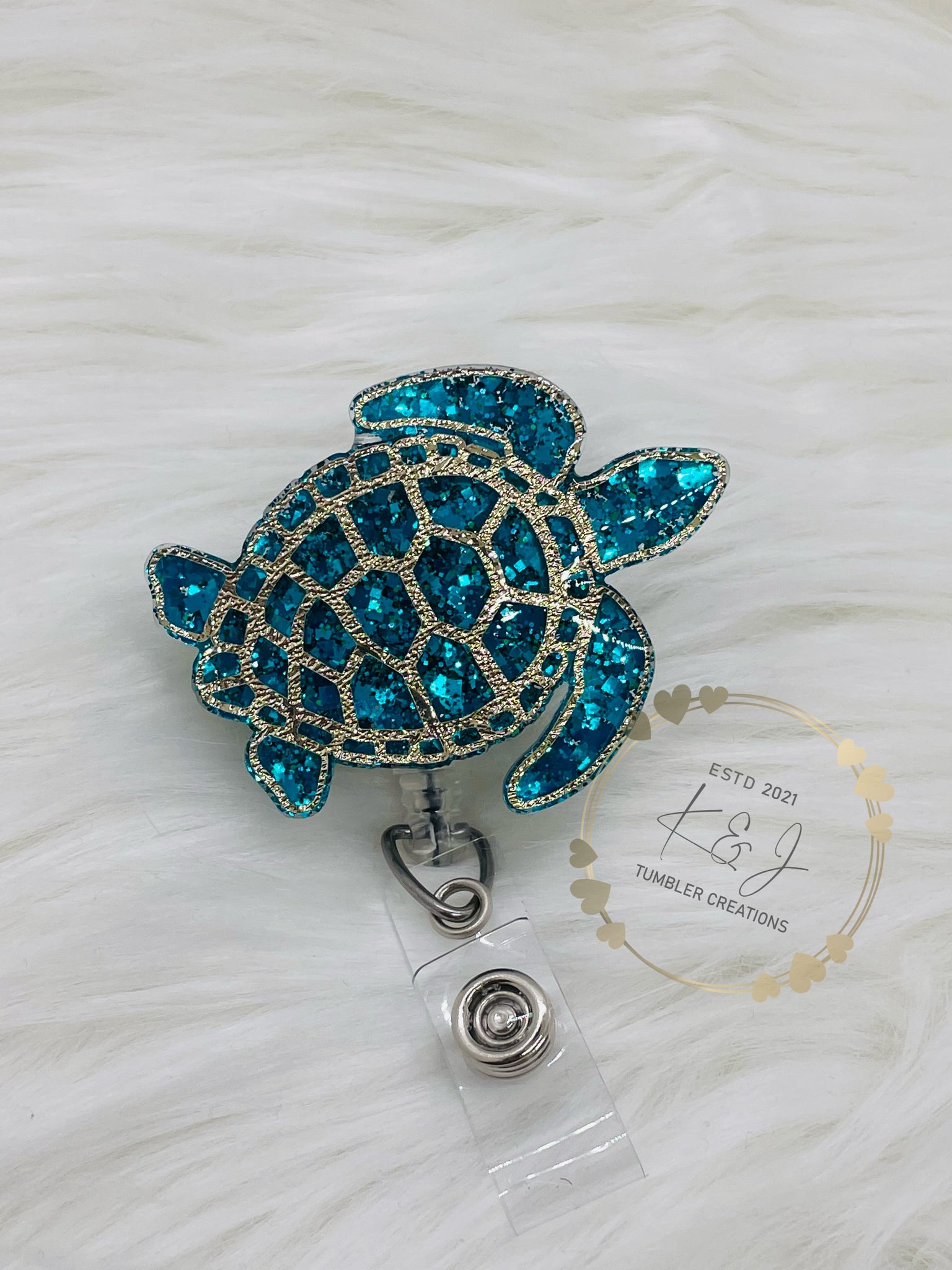 Sea Turtle Badge Reel – K&J Tumbler Creations