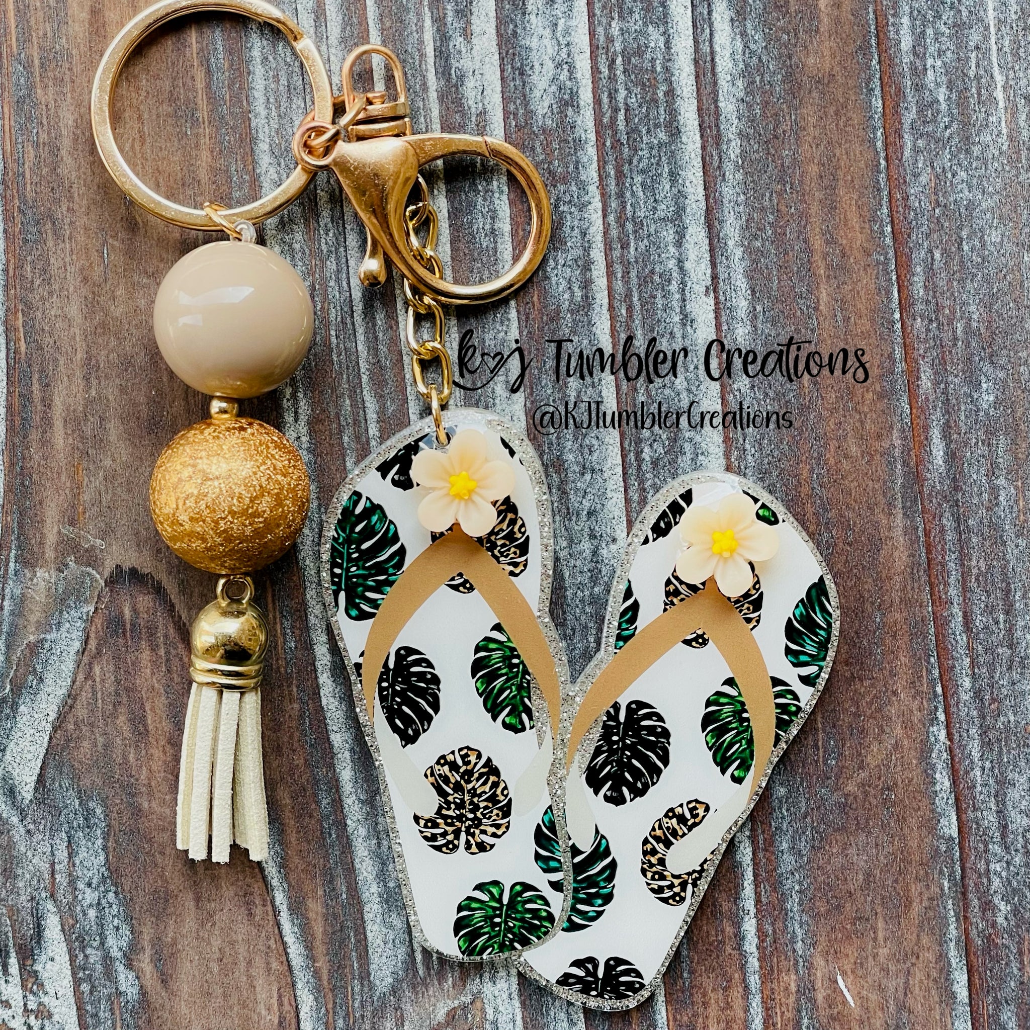 3” Flip Flop Summer Keychain