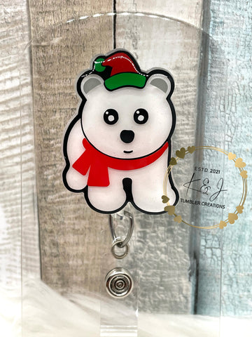 Christmas Polar Bear Badge Reel