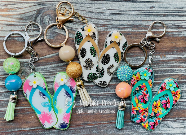 3” Flip Flop Summer Keychain